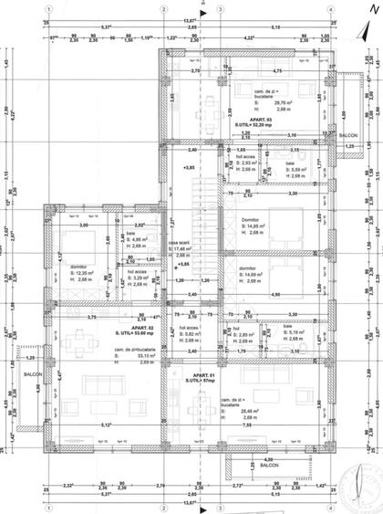 Apartament cu 2 camere semidecomandat în Moșnița Nouă