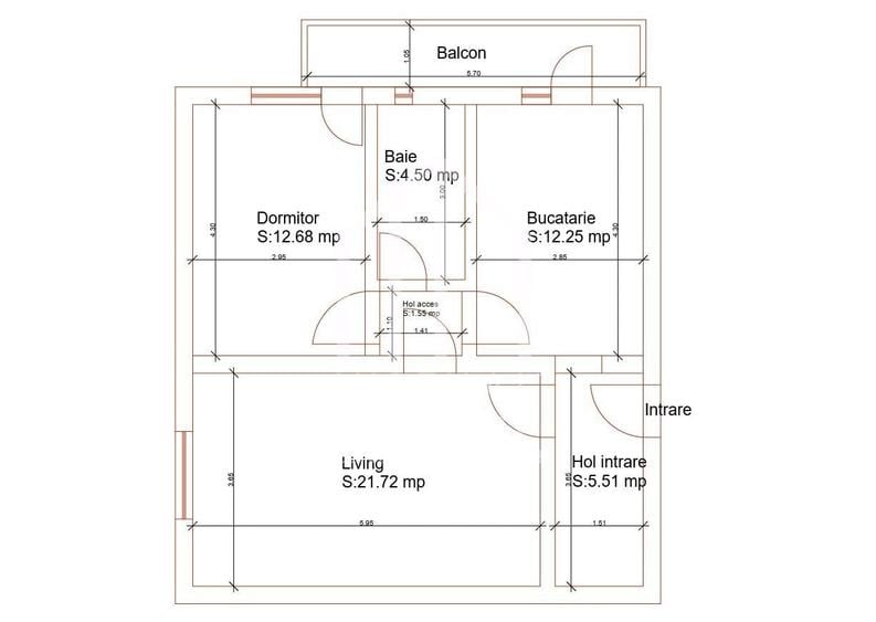 Apartament cu 2 camere decomandat, mobilat în Central