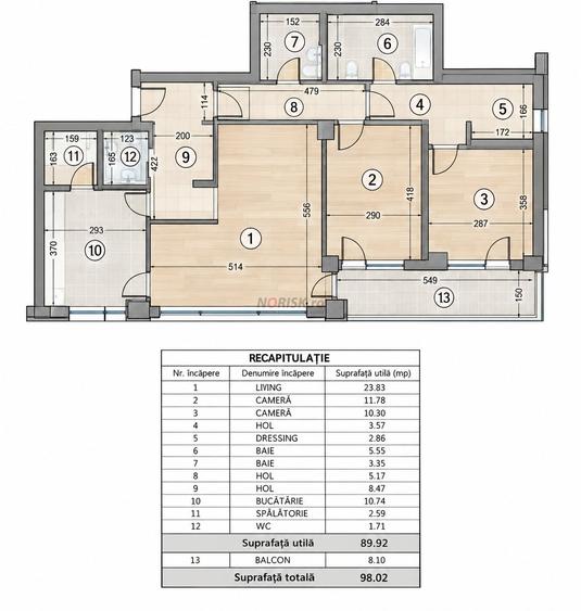 Apartament cu 3 camere decomandat, mobilat în Băneasa