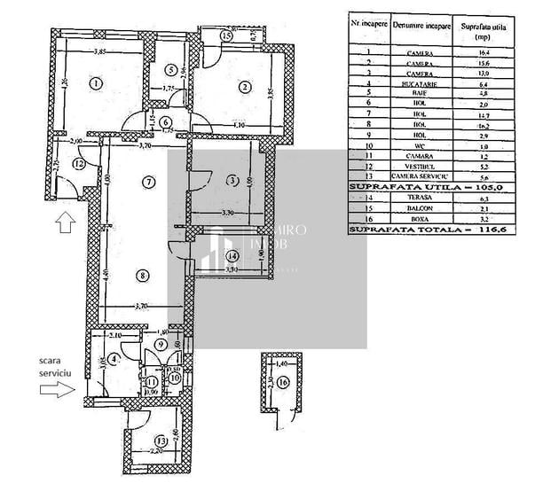 Apartament cu 5 camere în Centrul Civic
