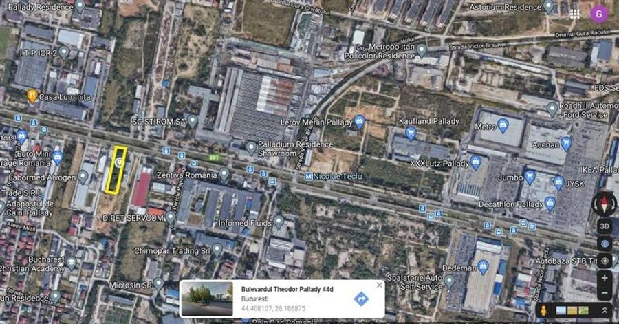 Teren Construcții intravilan de 3348 mp, în Theodor Pallady