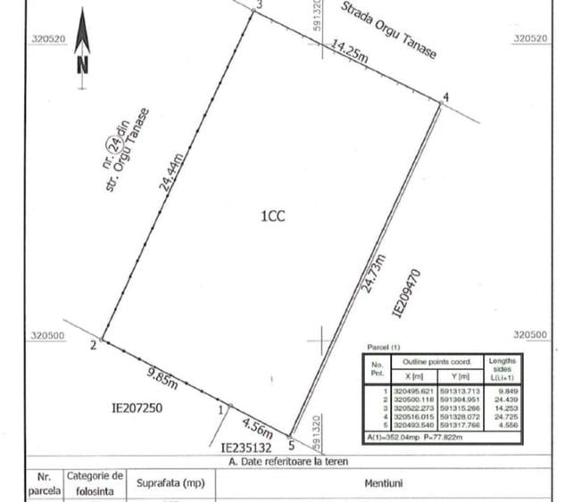 Teren Construcții intravilan de 352 mp, în Berceni