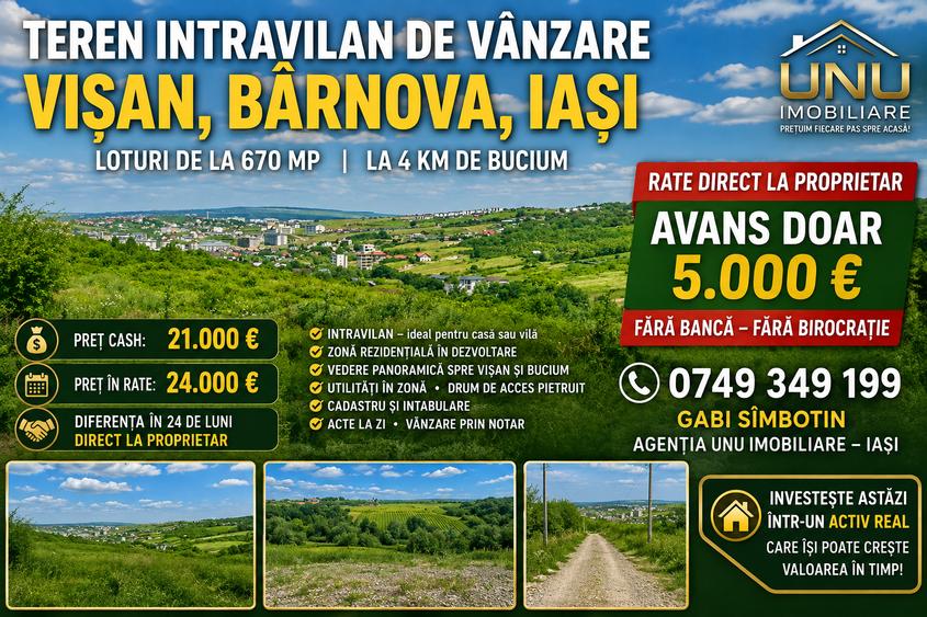 Teren intravilan de 670 mp, în Vișani