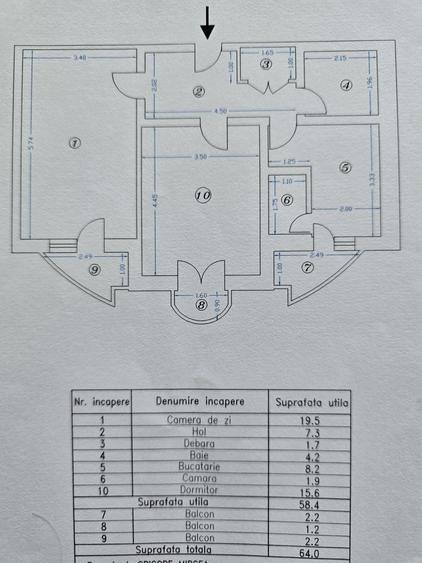 Apartament cu 2 camere semidecomandat, mobilat în Decebal