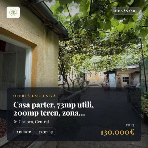Casă cu 3 camere cu Canalizare în Central