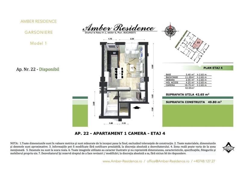 Apartament cu 2 camere în Crângași