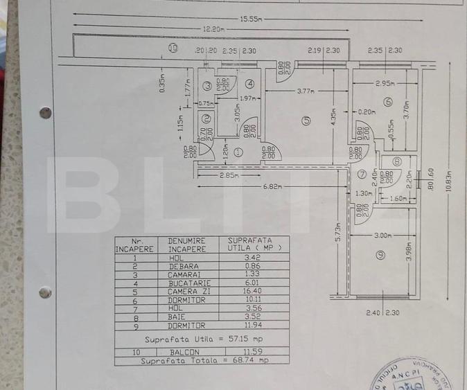 Apartament cu 3 camere decomandat, mobilat în Sud