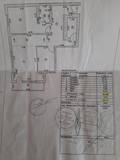 Apartament cu 3 camere decomandat în Central