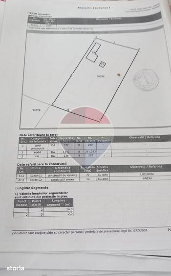 Teren de 2050 mp, în Călienii Noi