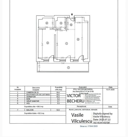 Apartament cu 2 camere în Central