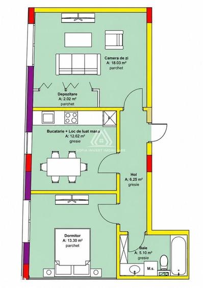 Apartament cu 2 camere în Central
