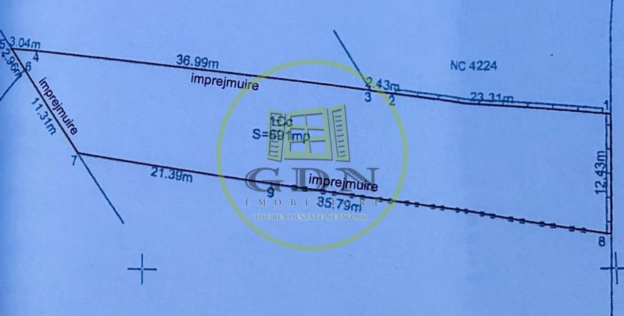 Teren Construcții intravilan de 691 mp, în 1 Mai