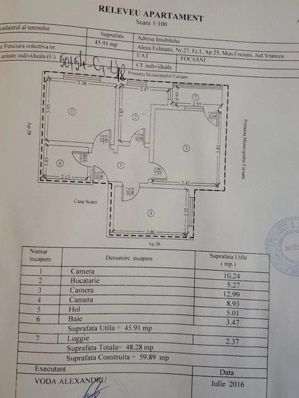 Apartament cu 3 camere decomandat în Sud