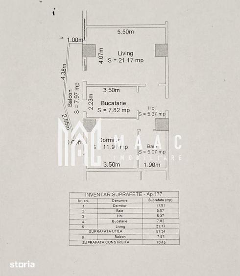 Apartament cu 2 camere decomandat în Central