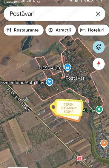 Teren de 500 mp, în Frumușani