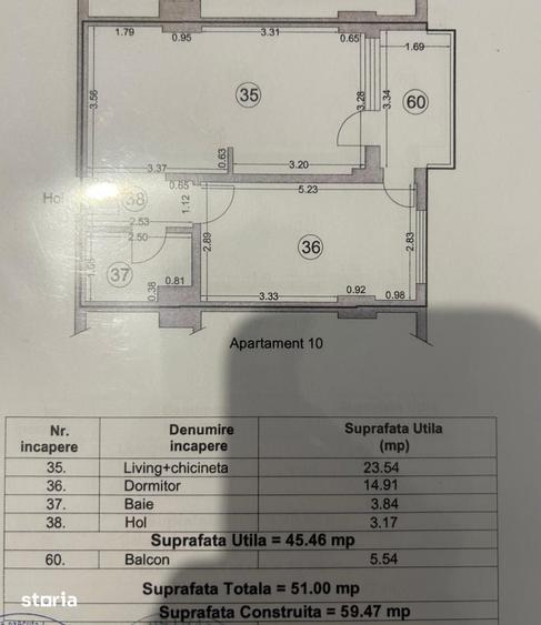 Apartament cu 2 camere în Nord