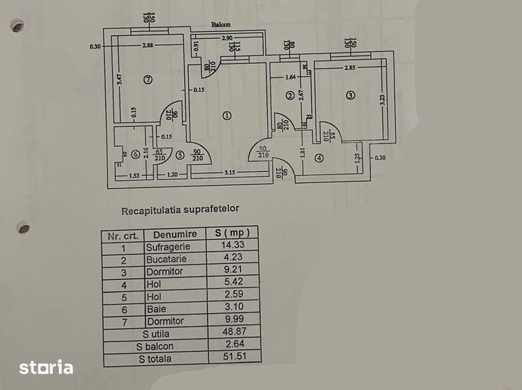 Apartament cu 3 camere în Găvana