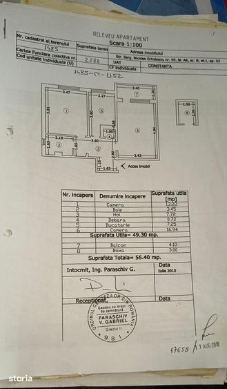 Apartament cu 2 camere decomandat în Km 5