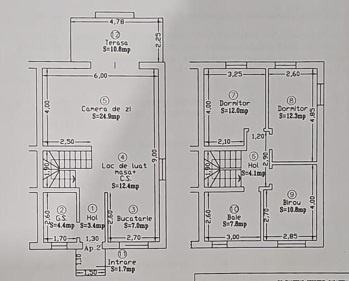Duplex cu 4 camere cu Teren 273 Mp în Moșnița Nouă