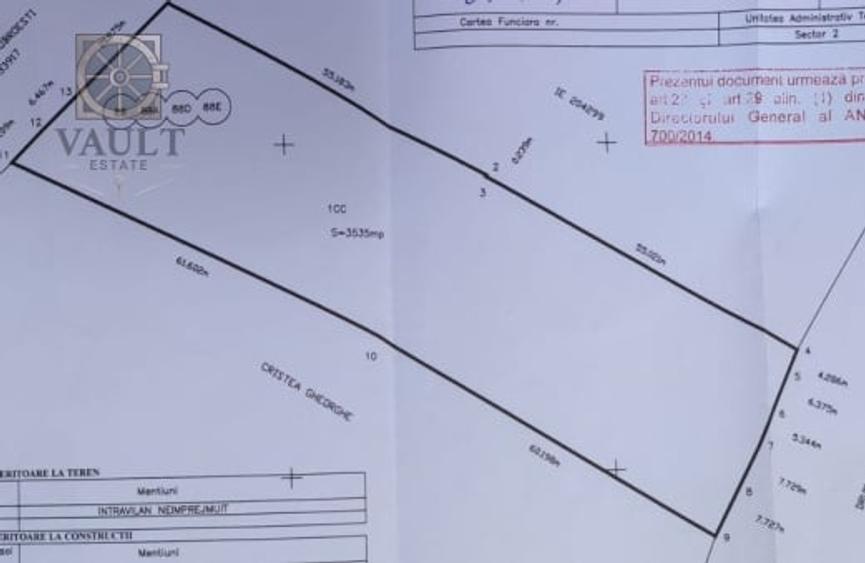 Teren Construcții intravilan de 3535 mp, în Fundeni