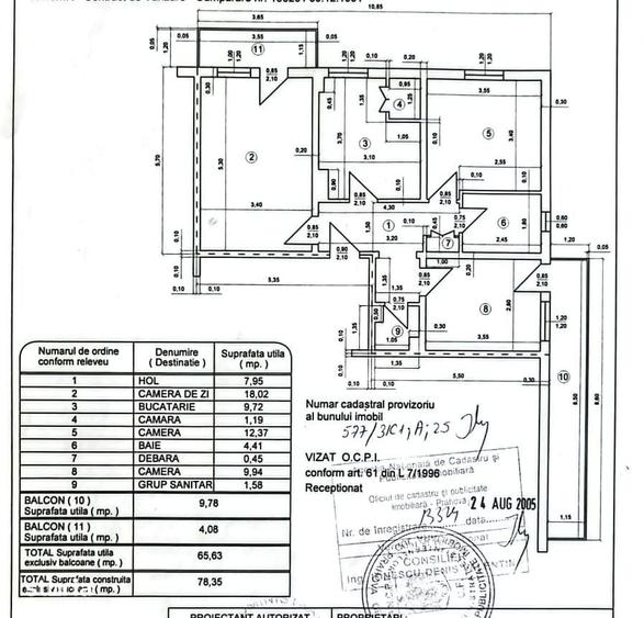 Apartament cu 3 camere decomandat în Republicii