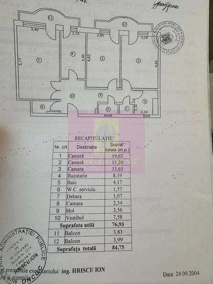 Apartament cu 3 camere decomandat în Unirii
