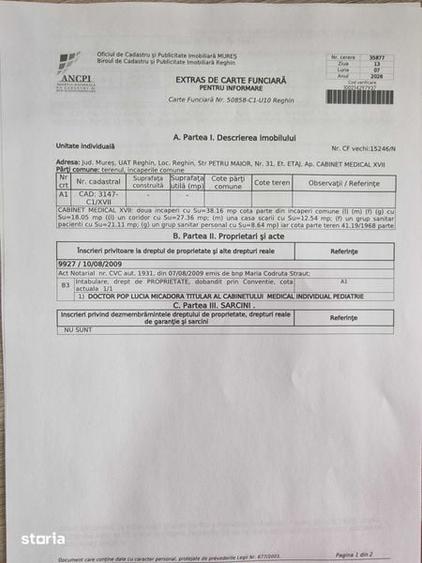 Apartament cu 2 camere în Central