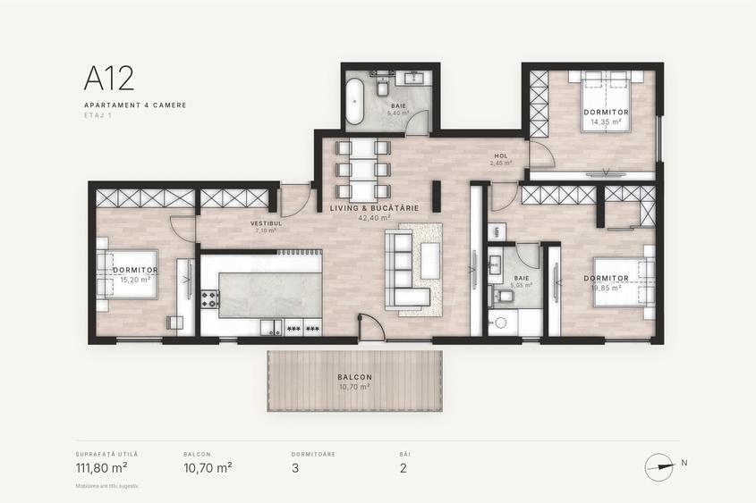 Apartament cu 4 camere decomandat în Iancu Nicolae