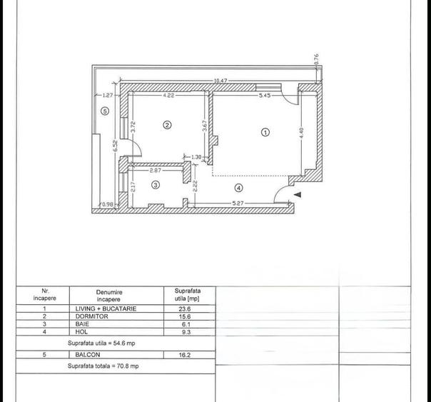 Apartament cu 2 camere decomandat în Tomis Plus