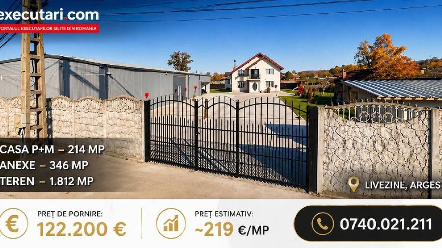 Casă individuală cu 4 camere cu Teren 1812 Mp în Stâlpeni