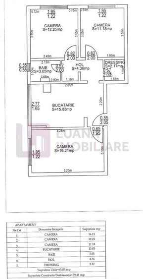 Apartament cu 3 camere decomandat în Aeroport