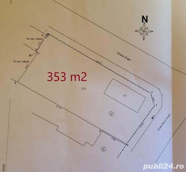 Teren de 353 mp, în Republicii