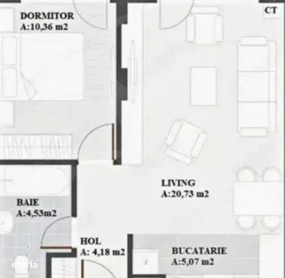 Apartament cu 2 camere semidecomandat în Florești — fotografia 1