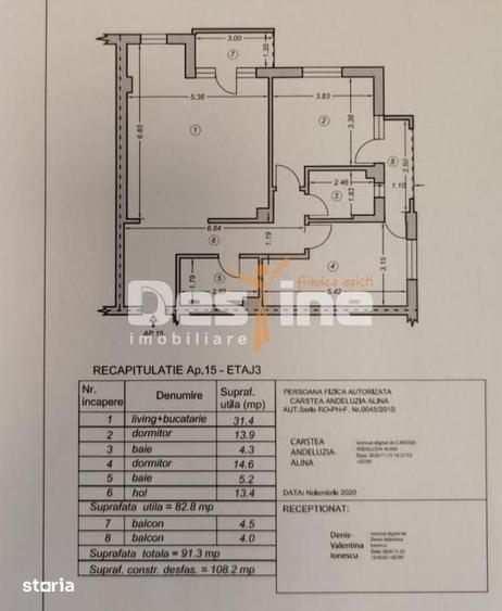 Apartament cu 3 camere decomandat în Blejoi