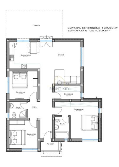 Casa la Rosu Domnesti, 4 Cam, Teren 500mp, Comision 0% - 13