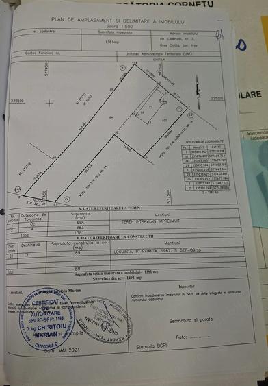Teren de 883 mp, în Central