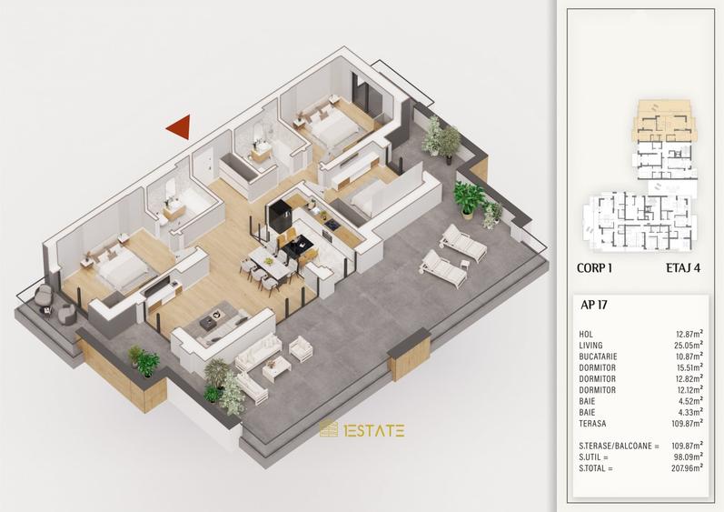 Apartament cu 4 camere decomandat în Theodor Pallady
