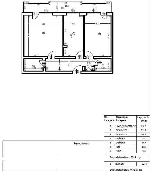 Apartament cu 3 camere în Ultracentral