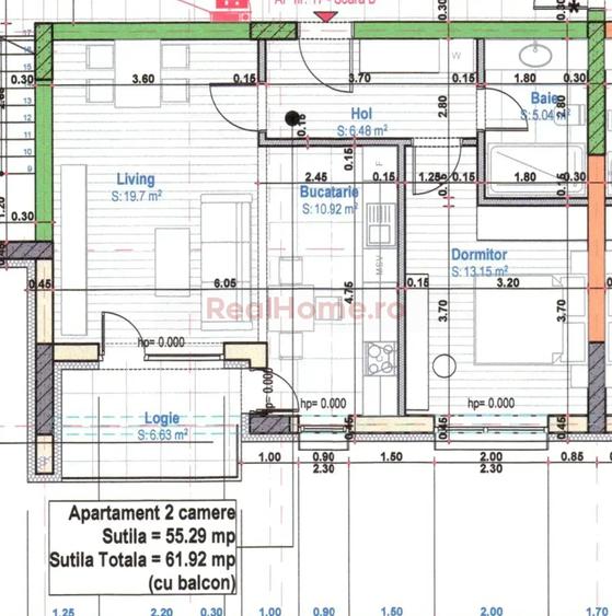 Apartament cu 2 camere decomandat în 1 Decembrie 1918