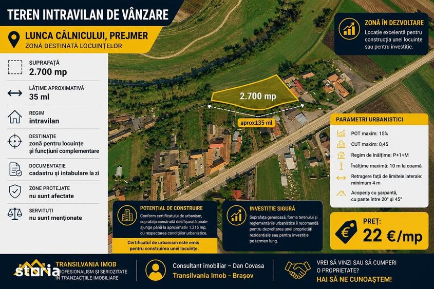 Teren de 2700 mp, în Prejmer