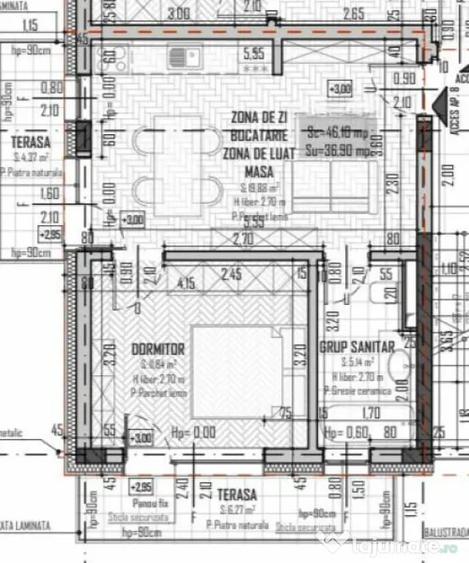 Apartament cu 2 camere semidecomandat în Baciu