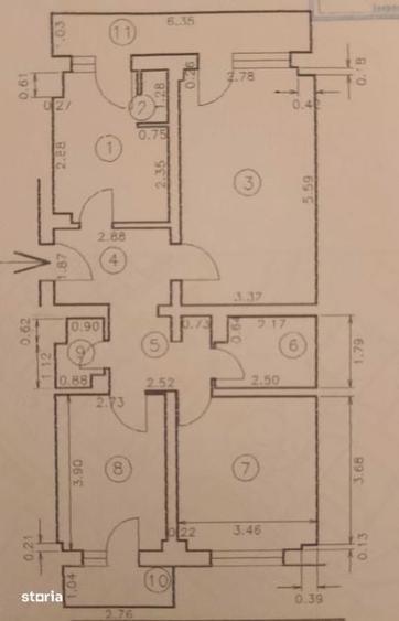 Apartament cu 3 camere decomandat în Viziru 2