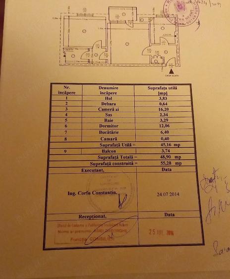 Apartament cu 2 camere semidecomandat în Exterior Vest