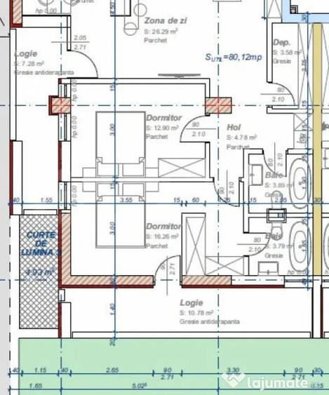 Apartament cu 3 camere semidecomandat în Aradului