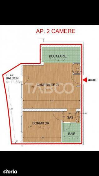 COMISION 0% Apartament cu 2 camere 60 mpu balcon 12 mp Rahovei Sibiu - 9