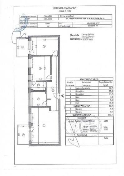 Apartament cu 3 camere, mobilat în Central