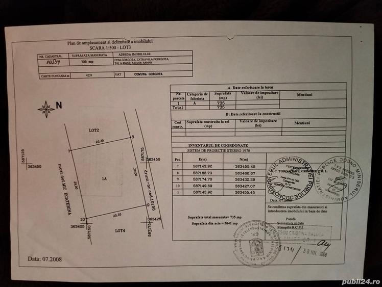 Teren de 735 mp, în Potigrafu