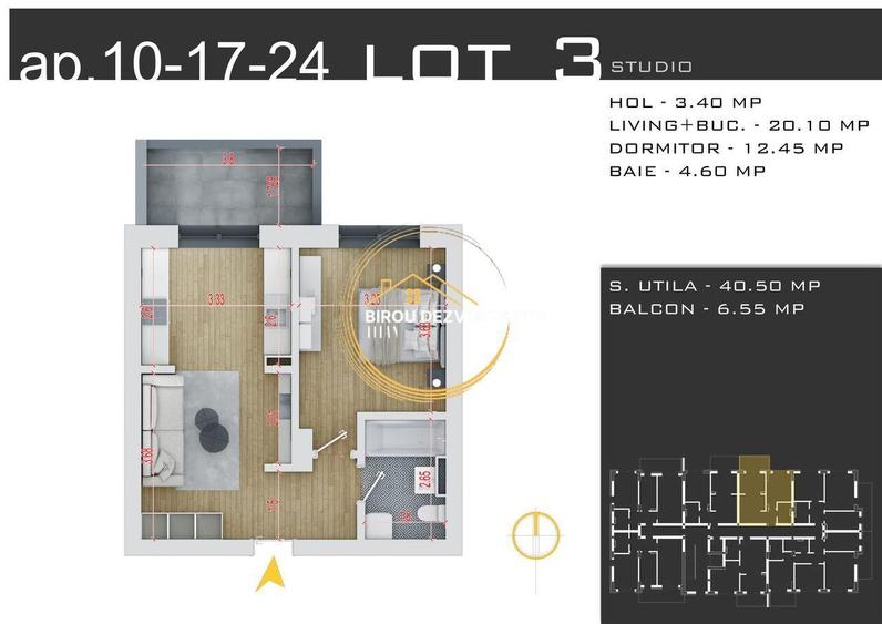 Apartament cu 2 camere decomandat în Titan — fotografia 1