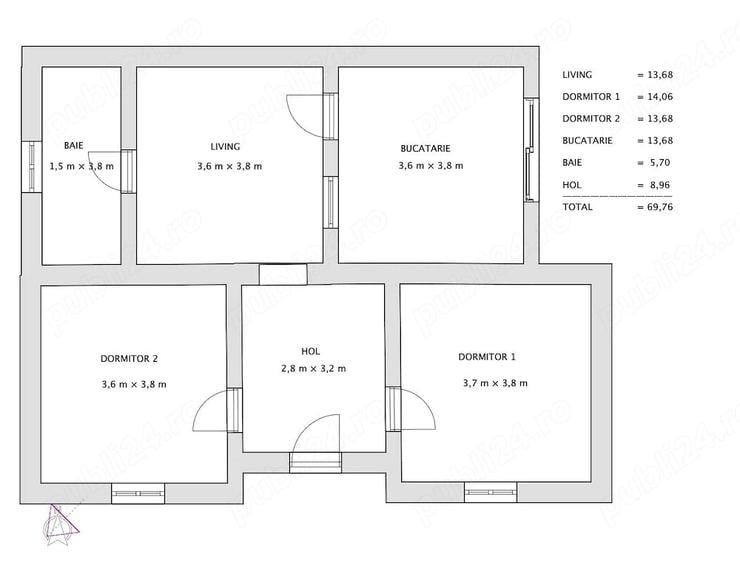 Casă cu 3 camere cu Teren 166 Mp în Ultracentral