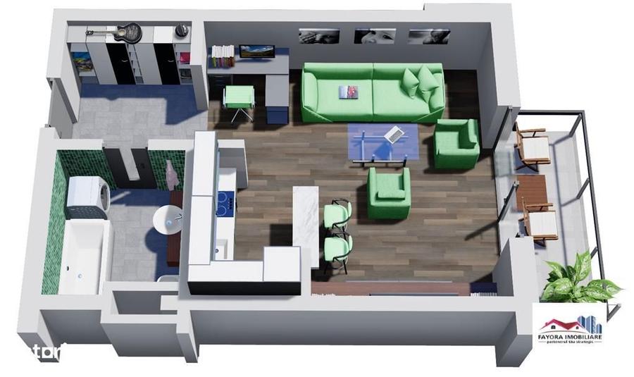 Apartament 1 Camera Tip A1 de Vanzare in Ansamblul Green Residence - 2
